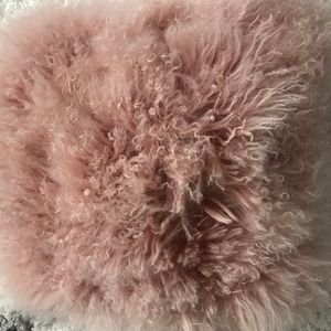 Mongolian Lamb Throw Pillow Cover